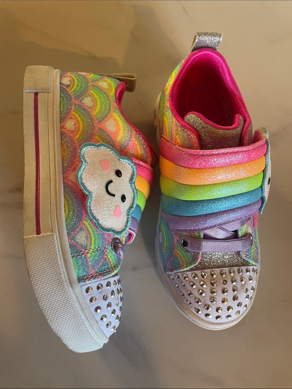 Skechers Twinkle Toes Light Up Rainbow Girls 10